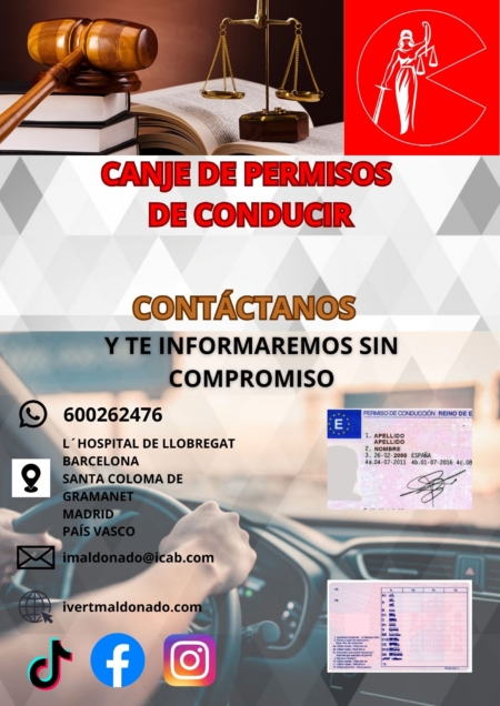 CANJE DE PERMISOS DE CONDUCIR